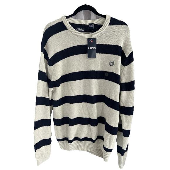 Chaps Other - NWT Chaps (XL) Kent Arrow HTR Blue Striped Pullover Sweater Men's XL